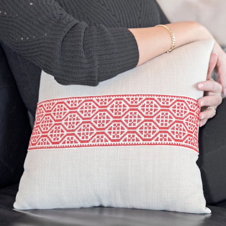 The TATREEZ Pillow Cover | Palestinian Red