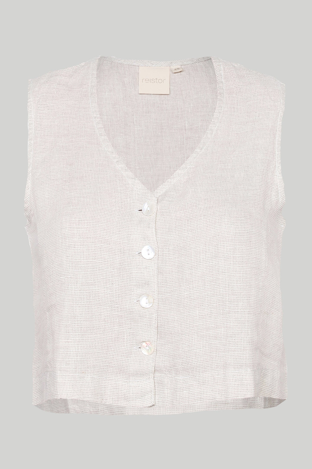 Cropped VEST Shirt I Linen Check