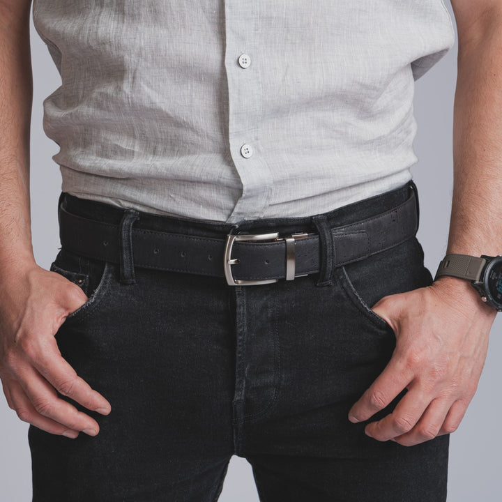 Cork REVERSIBLE Men's Belt | Brown & Black