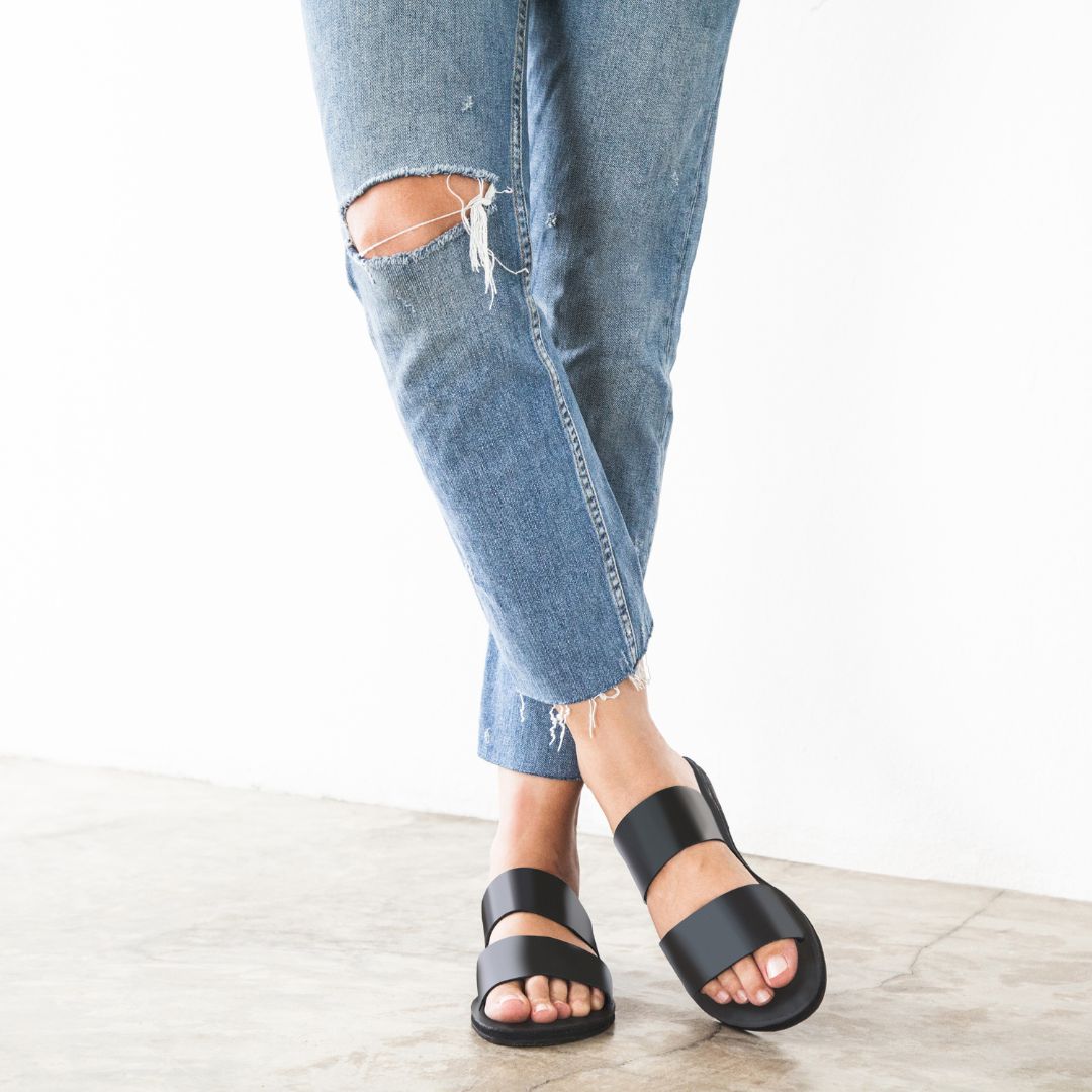 The OPHELIA Leather Slide Sandal-6