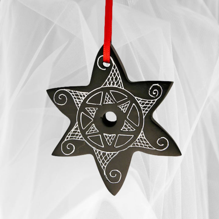 Coal Star Ornament from Colombia-0