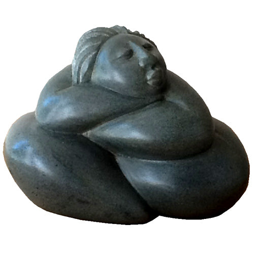 Large Gray Soapstone Lady in a Ball-0