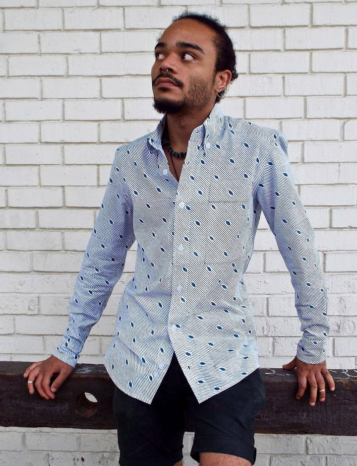 DIAGONAL Organic Cotton Men's Button Down Shirt