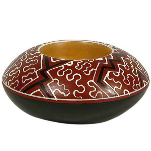 Shipibo Ceramic Tea Light Holder from Peru-0