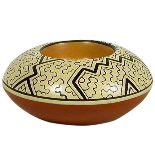 Shipibo Ceramic Tea Light Holder from Peru-2