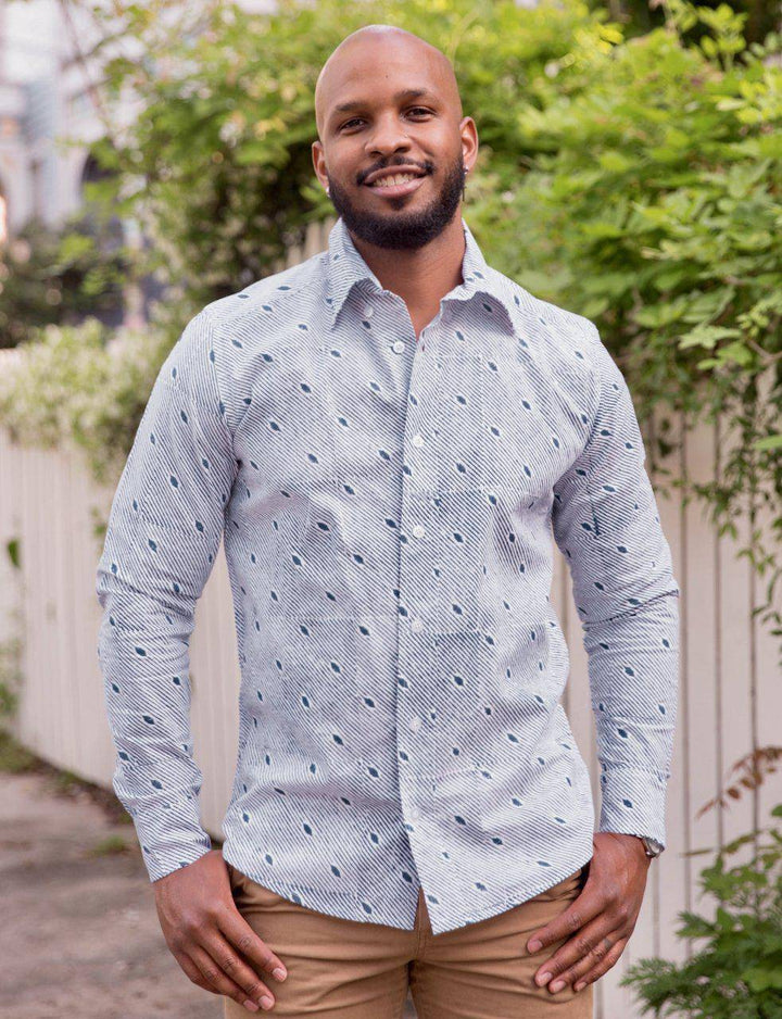 DIAGONAL Organic Cotton Men's Button Down Shirt