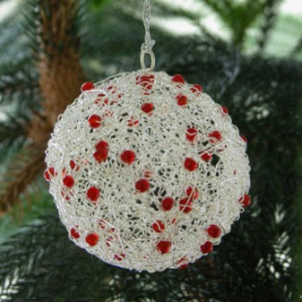 Recycled Wire Ball Ornament-3