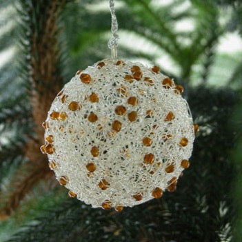 Recycled Wire Ball Ornament-2