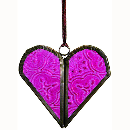 Recycled Glass Heart Ornament-2