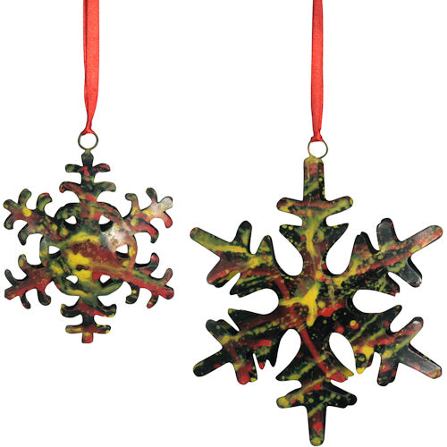 Recycled Metal Snowflake Ornament-0