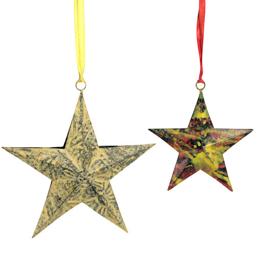 Recycled Metal Star Ornament w/ 5 Points-0