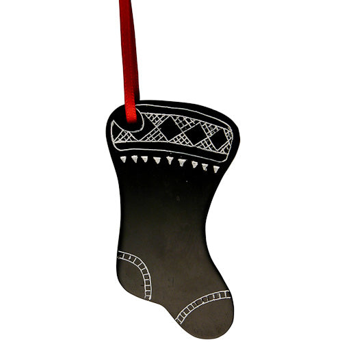 Coal Stocking Ornament from Colombia-0