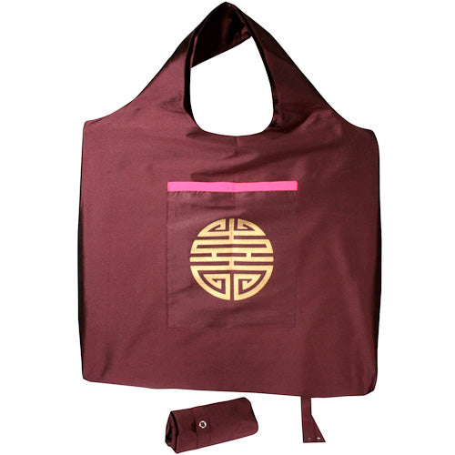 Taffeta Roll Up Bag w/ Longevity Symbol from India-2