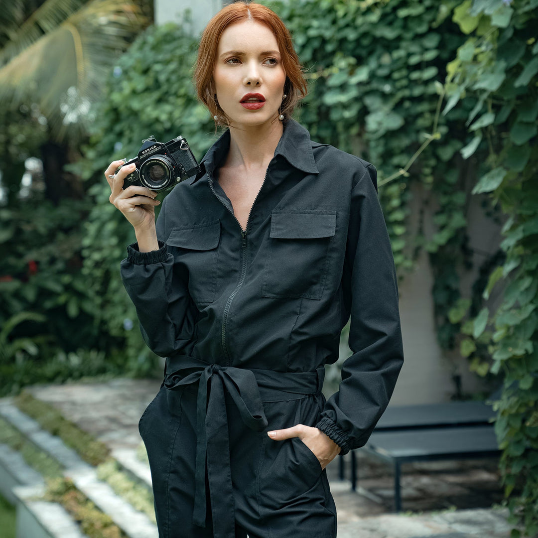 AMELIA Recycled Travel Jumpsuit | Black-by-BrunnaCo-Finally Bliss