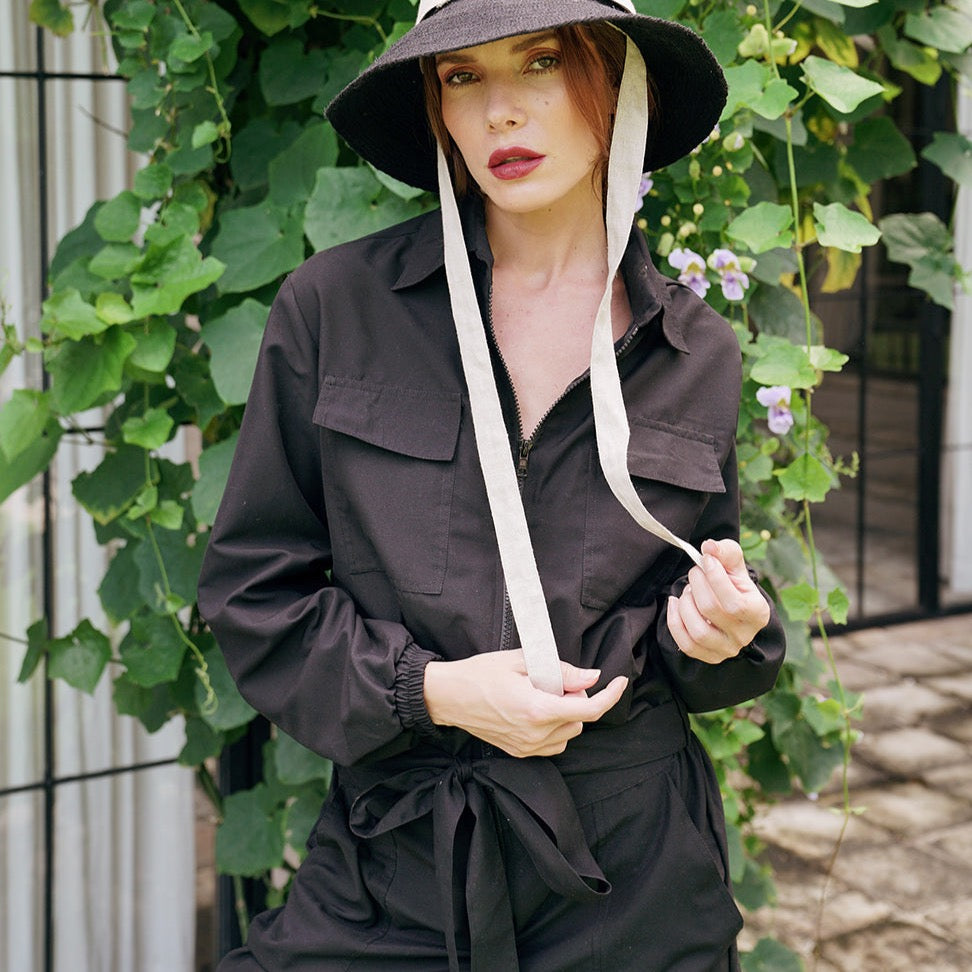 AMELIA Recycled Travel Jumpsuit | Black-by-BrunnaCo-Finally Bliss