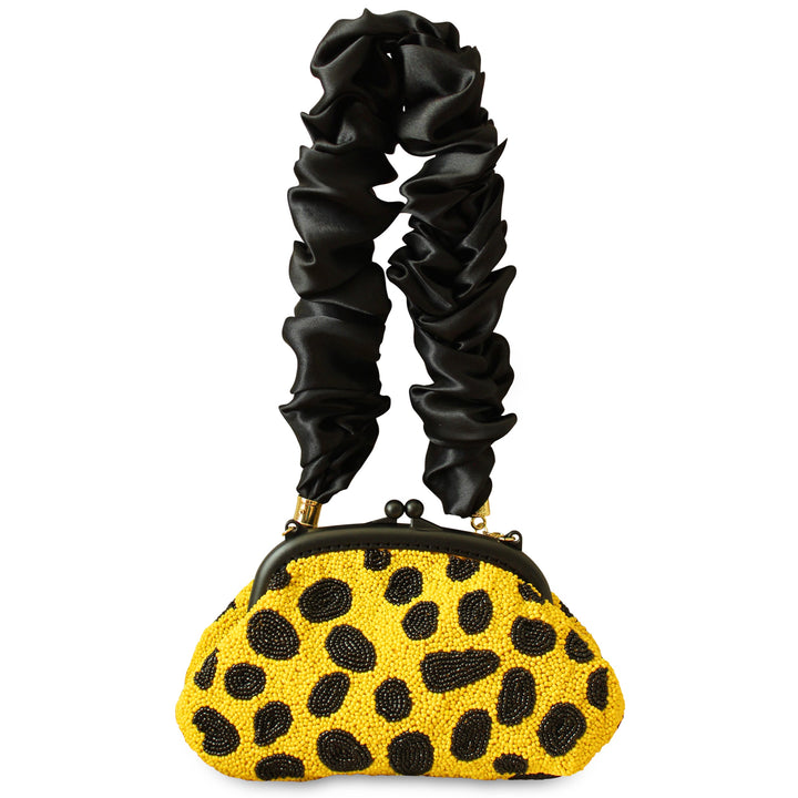 ARNOLDI Venom Hand-beaded Clutch | Black & Yellow