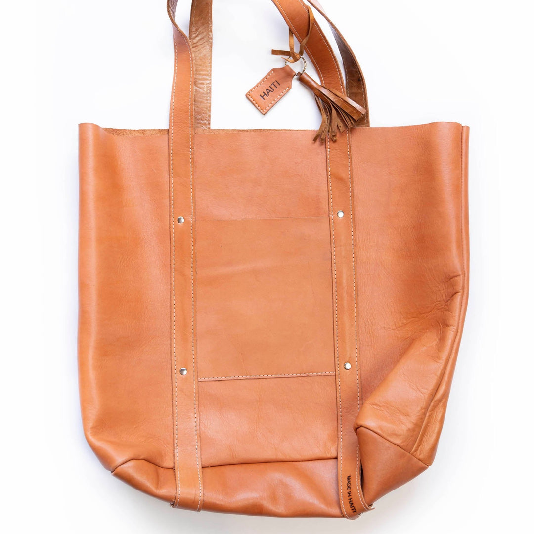 Raw Leather Tote | XL