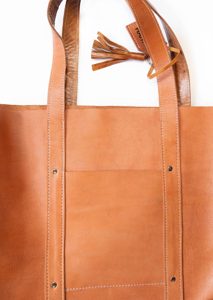 Raw Leather Tote | XL