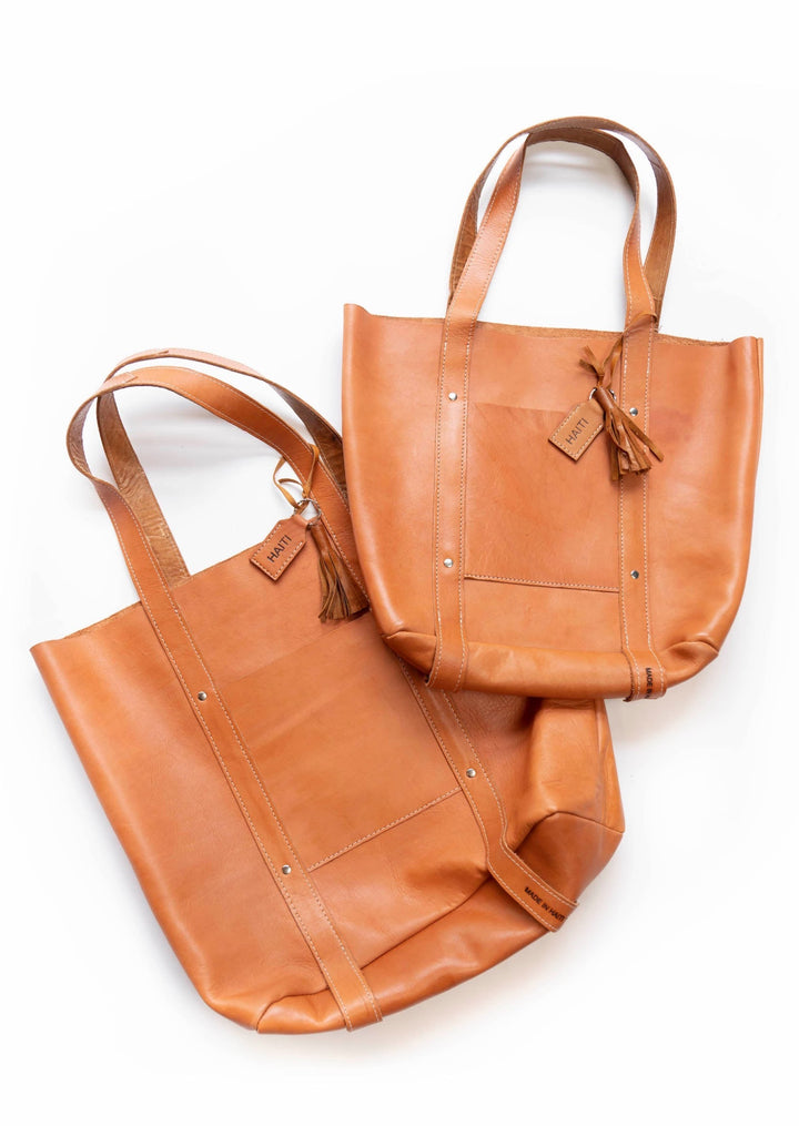 Raw Leather Tote | Large