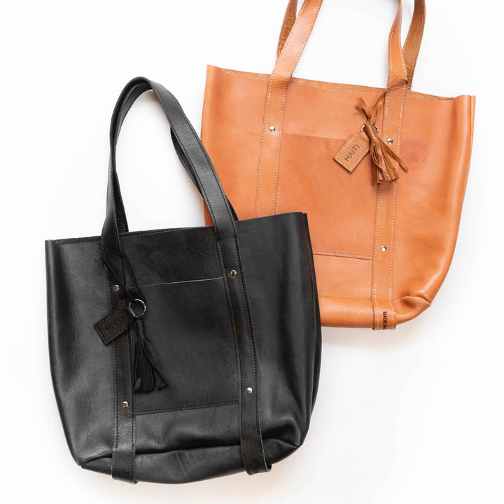 Raw Leather Tote | Large