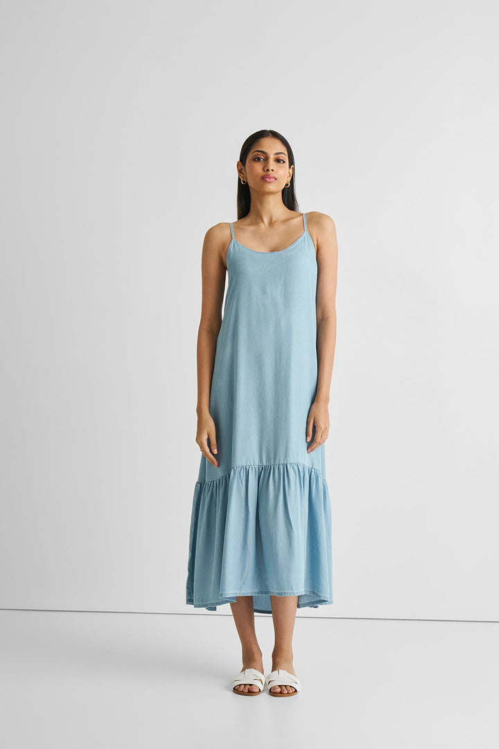 FLOWY Maxi Dress | Ocean Blue Denim