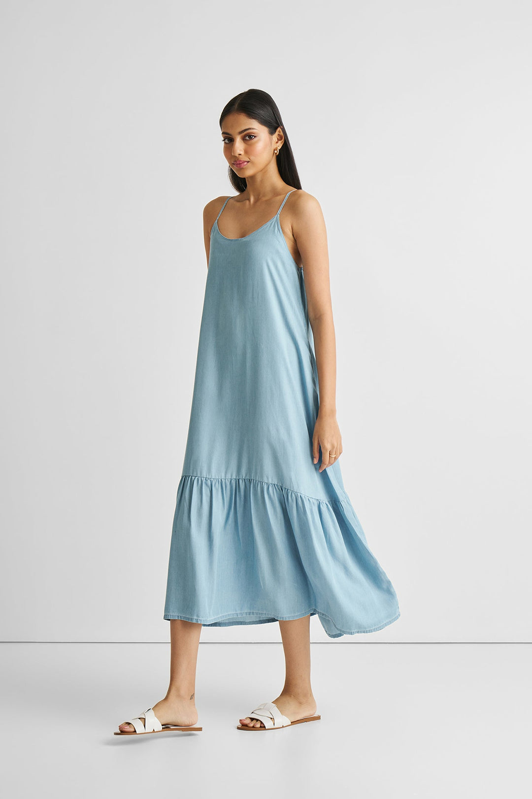 FLOWY Maxi Dress | Ocean Blue Denim