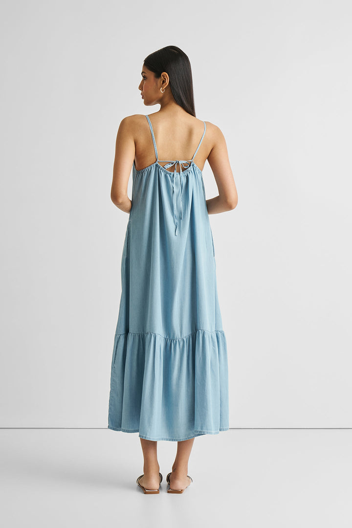 FLOWY Maxi Dress | Ocean Blue Denim