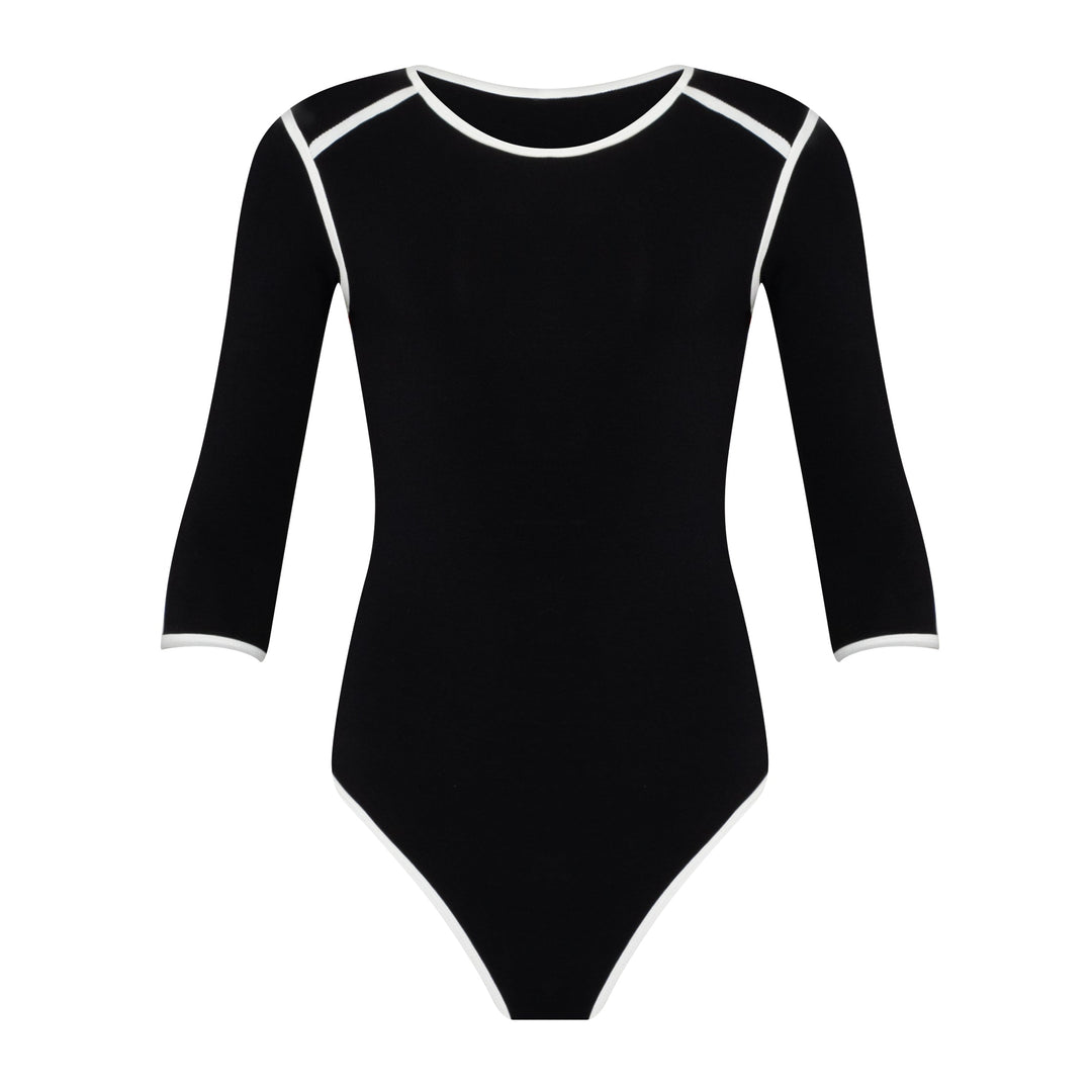 GIRL Two-Tone Eco Bodysuit | Black-by-BrunnaCo-Finally Bliss