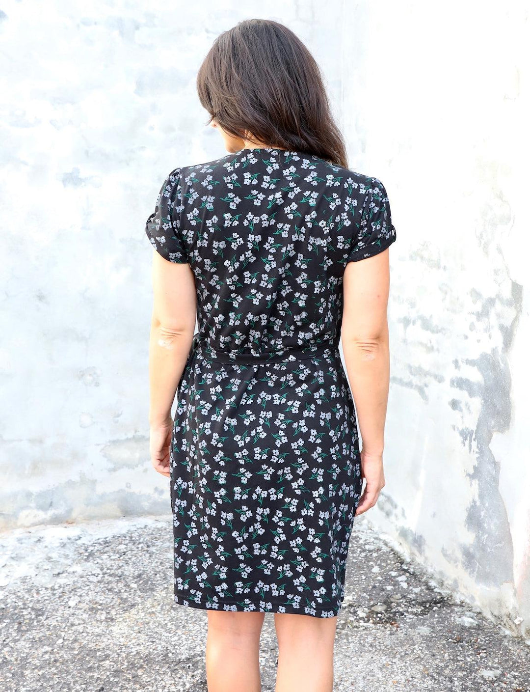 Midnight BLOOMS Organic Wrap Dress