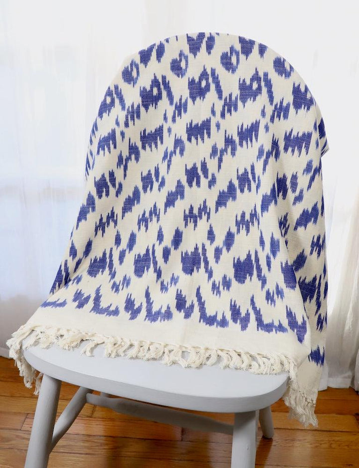 BLUE IKAT Throw Blanket