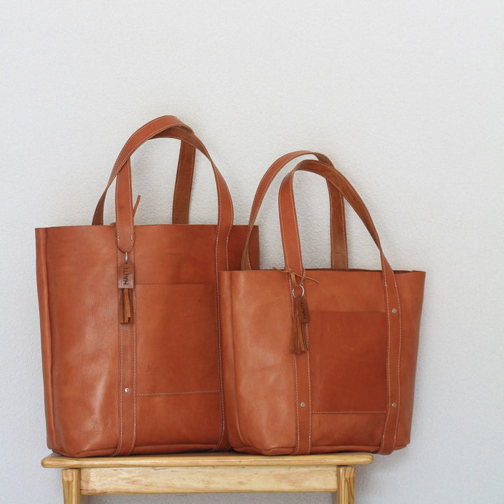 Raw Leather Tote | XL