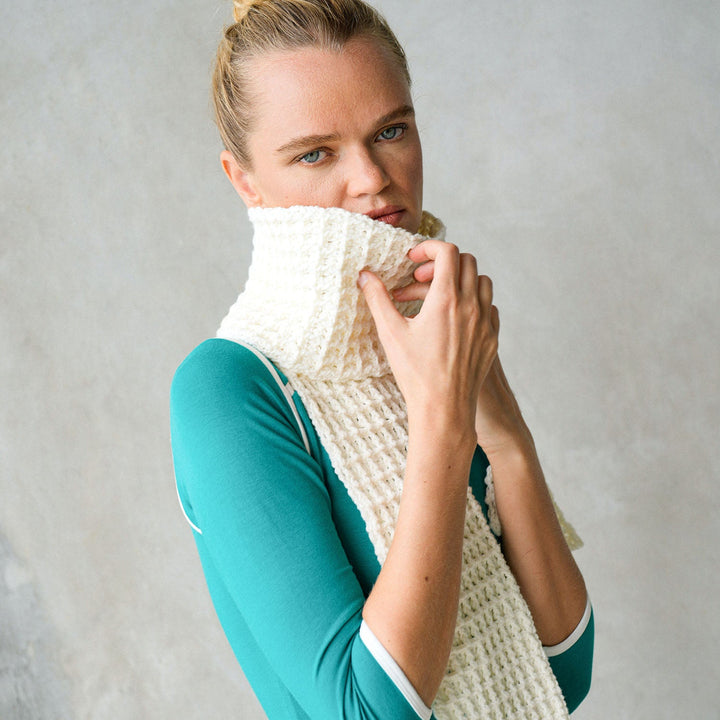 WAFFLE Crochet Scarf | Off White