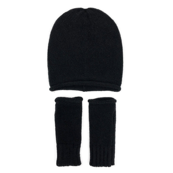 Black ESSENTIAL Knit Alpaca Gloves-2