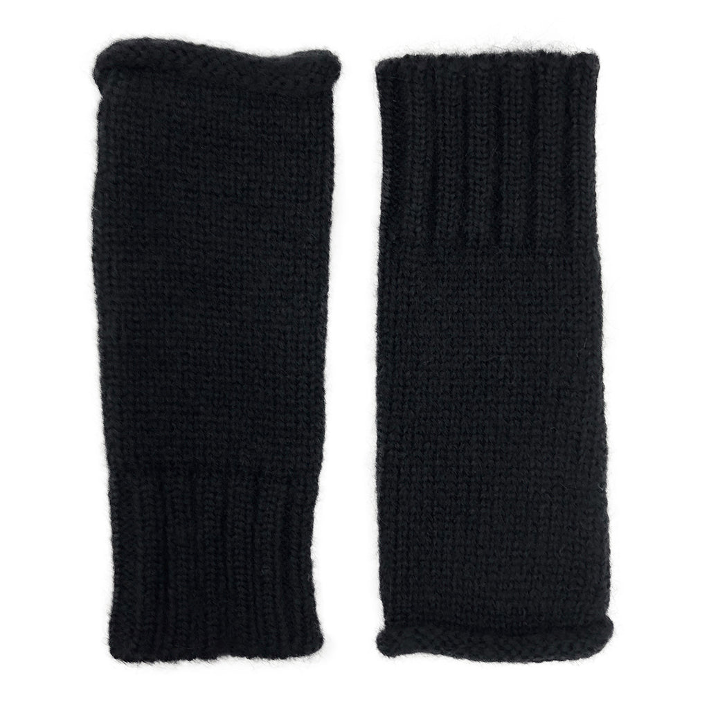 Black ESSENTIAL Knit Alpaca Gloves-0