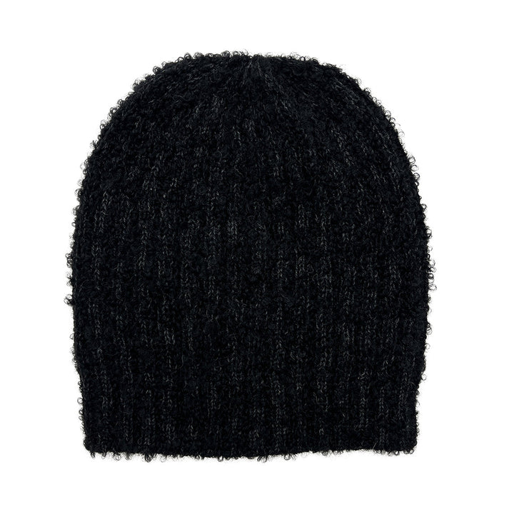 Black LOOP Knit Alpaca Beanie-2