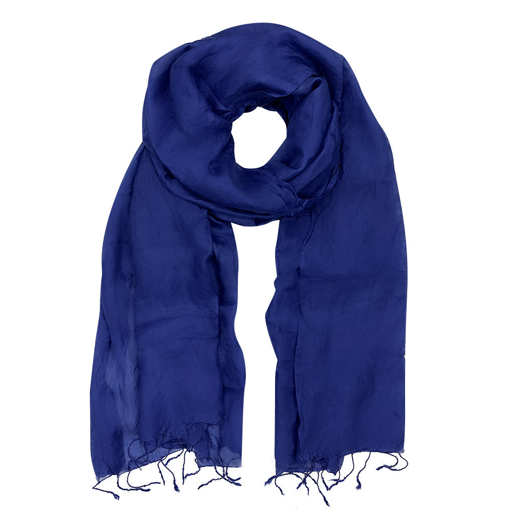 Sapphire Khmer Silk Scarf-by-SLATE + SALT-Finally Bliss