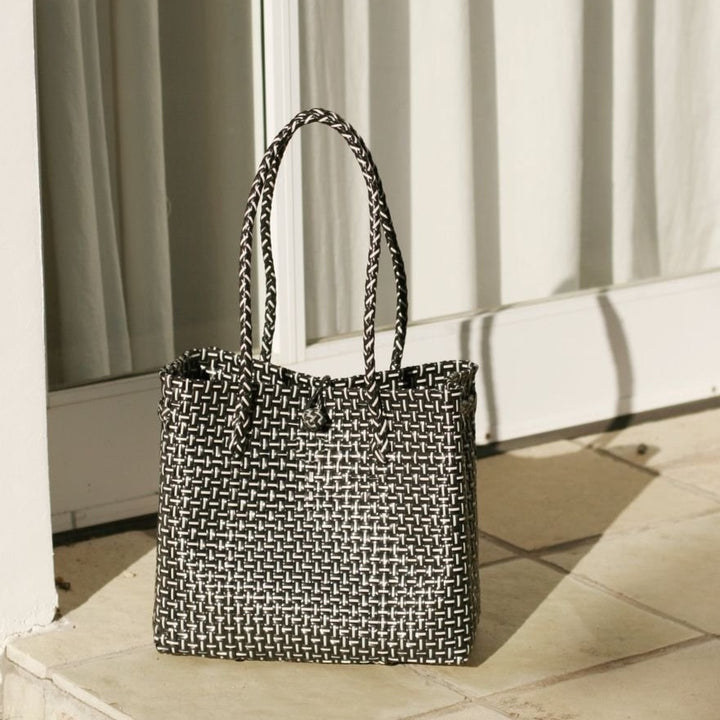 TOKO Bazaar Woven Tote Bag | Black-by-BrunnaCo-Finally Bliss