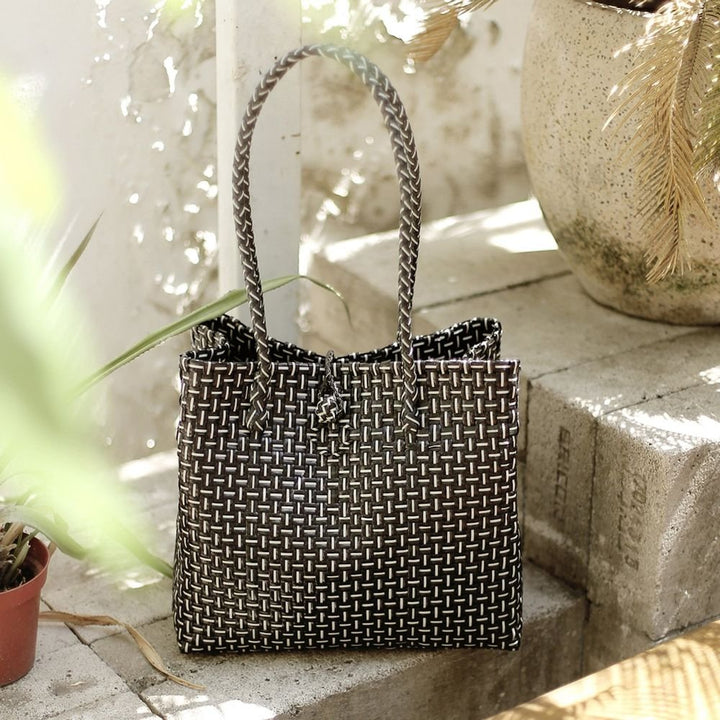 TOKO Bazaar Woven Tote Bag | Black-by-BrunnaCo-Finally Bliss