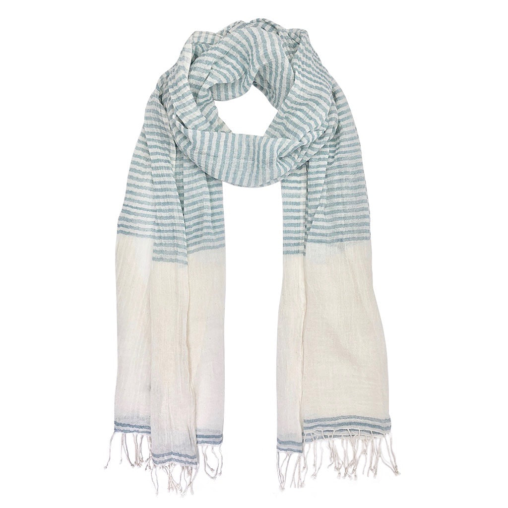 Airy Cotton Stripe Scarf-by-SLATE + SALT-Finally Bliss