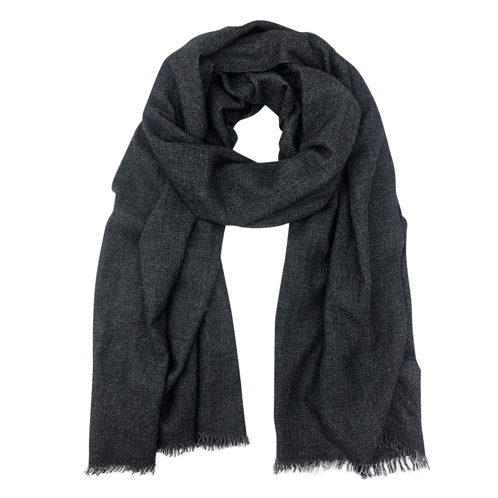 Black HANDLOOM Cashmere Scarf-0