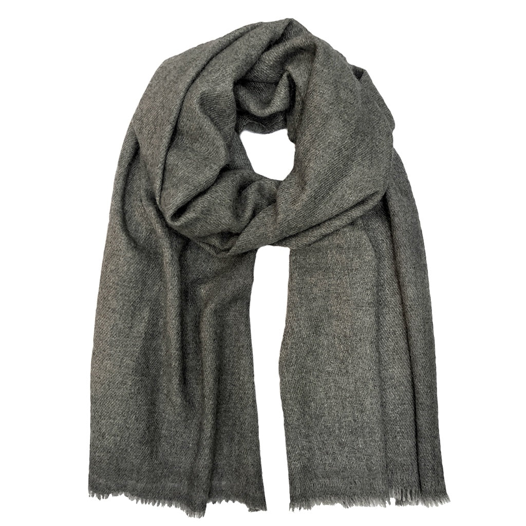 Charcoal HANDLOOM Cashmere Scarf-0