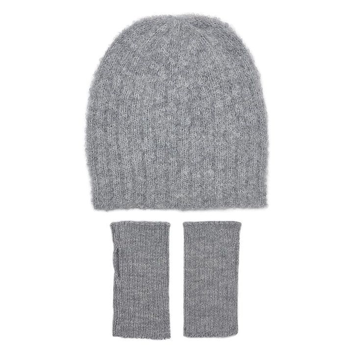 Gray LOOP Knit Alpaca Beanie-3