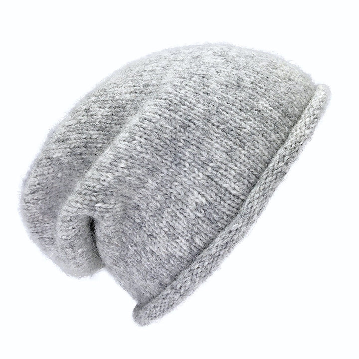 Gray ESSENTIAL Knit Alpaca Beanie-0