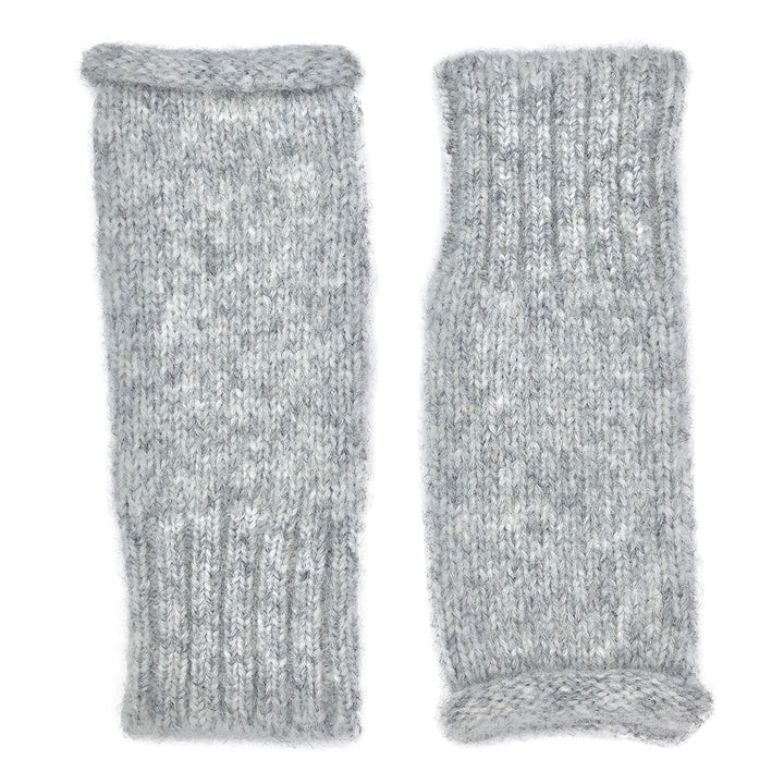 Gray ESSENTIAL Knit Alpaca Gloves-0