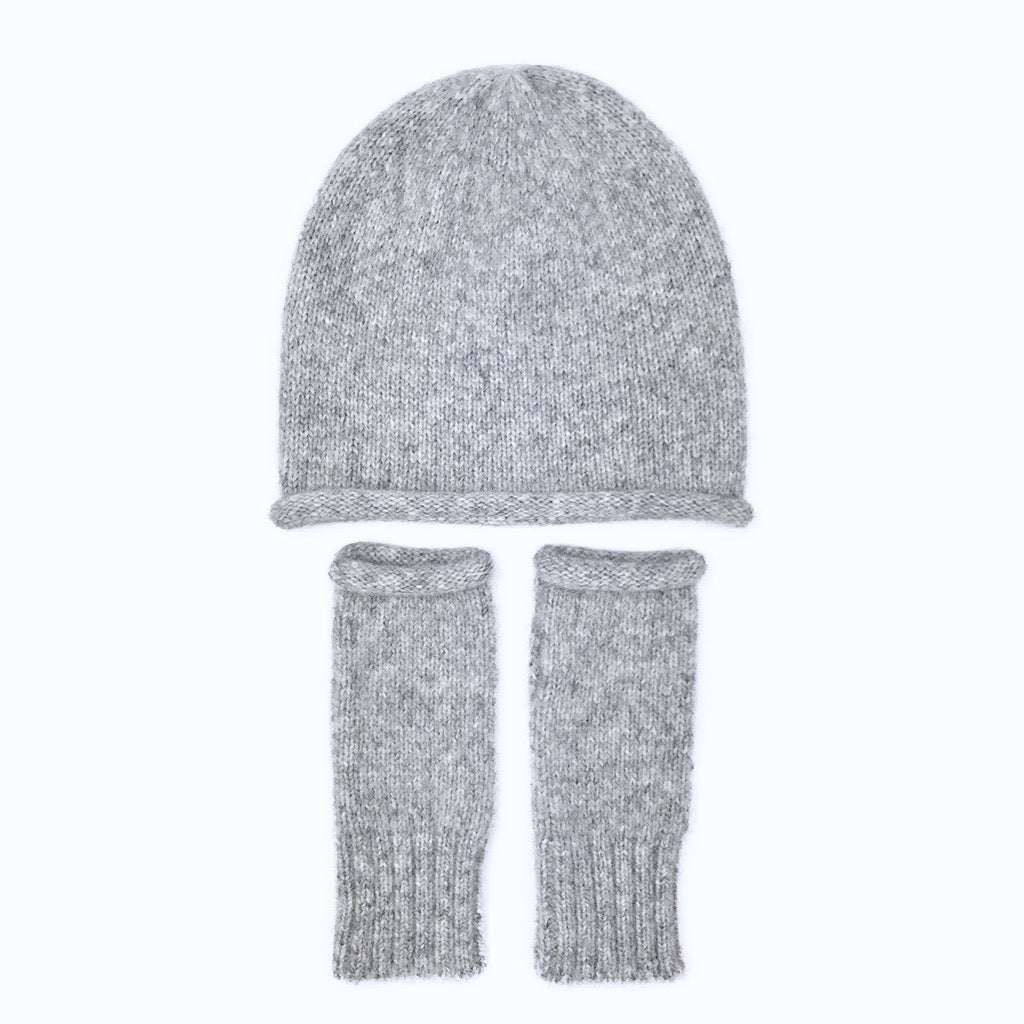 Gray ESSENTIAL Knit Alpaca Gloves-1