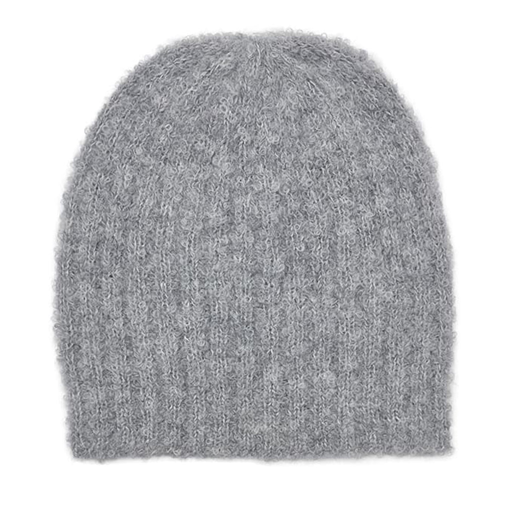 Gray LOOP Knit Alpaca Beanie-2