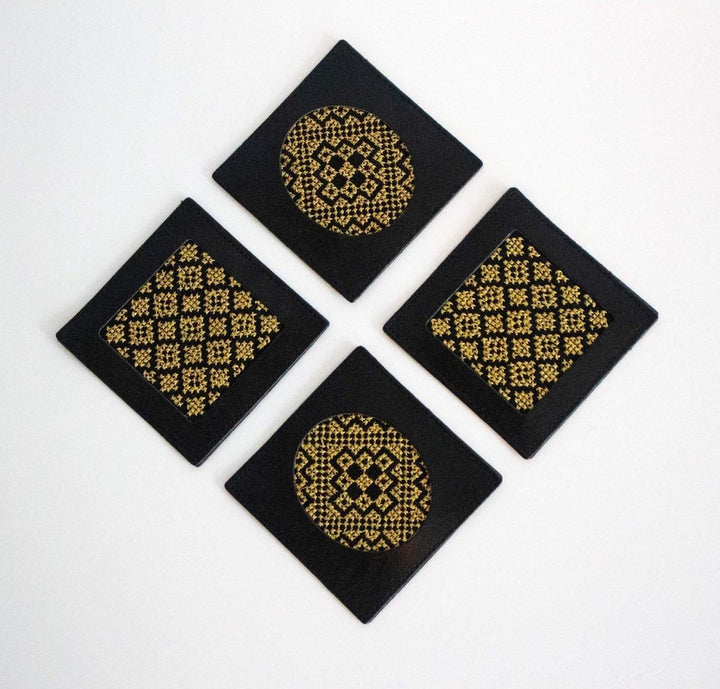 Darzah gold tatreez coasters - Finally Bliss