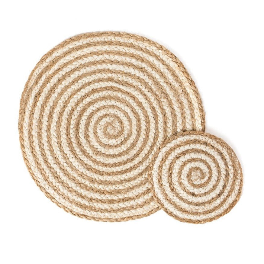 Kata Spiral Placemat - Natural (Set of 4)-by-KORISSA-Finally Bliss