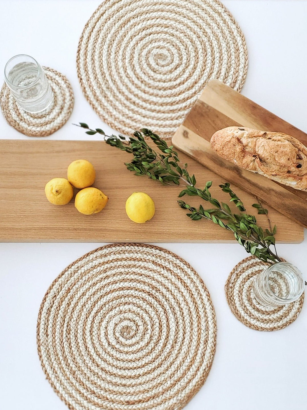 Kata Spiral Placemat - Natural (Set of 4)-by-KORISSA-Finally Bliss