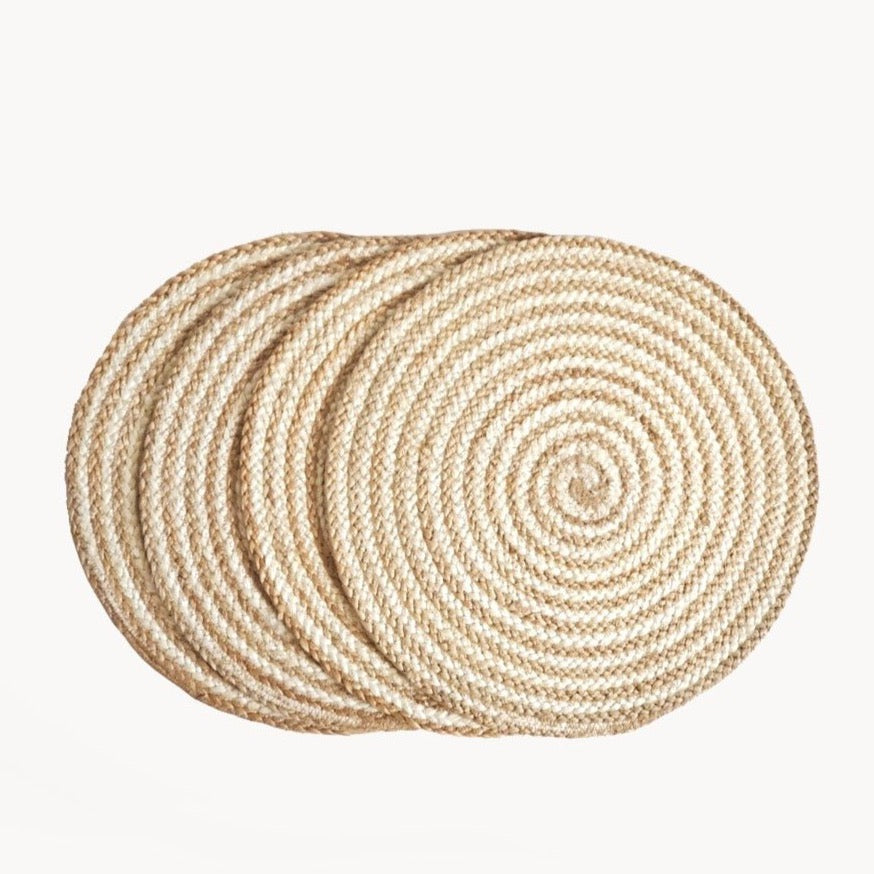 Kata Spiral Placemat - Natural (Set of 4)-by-KORISSA-Finally Bliss